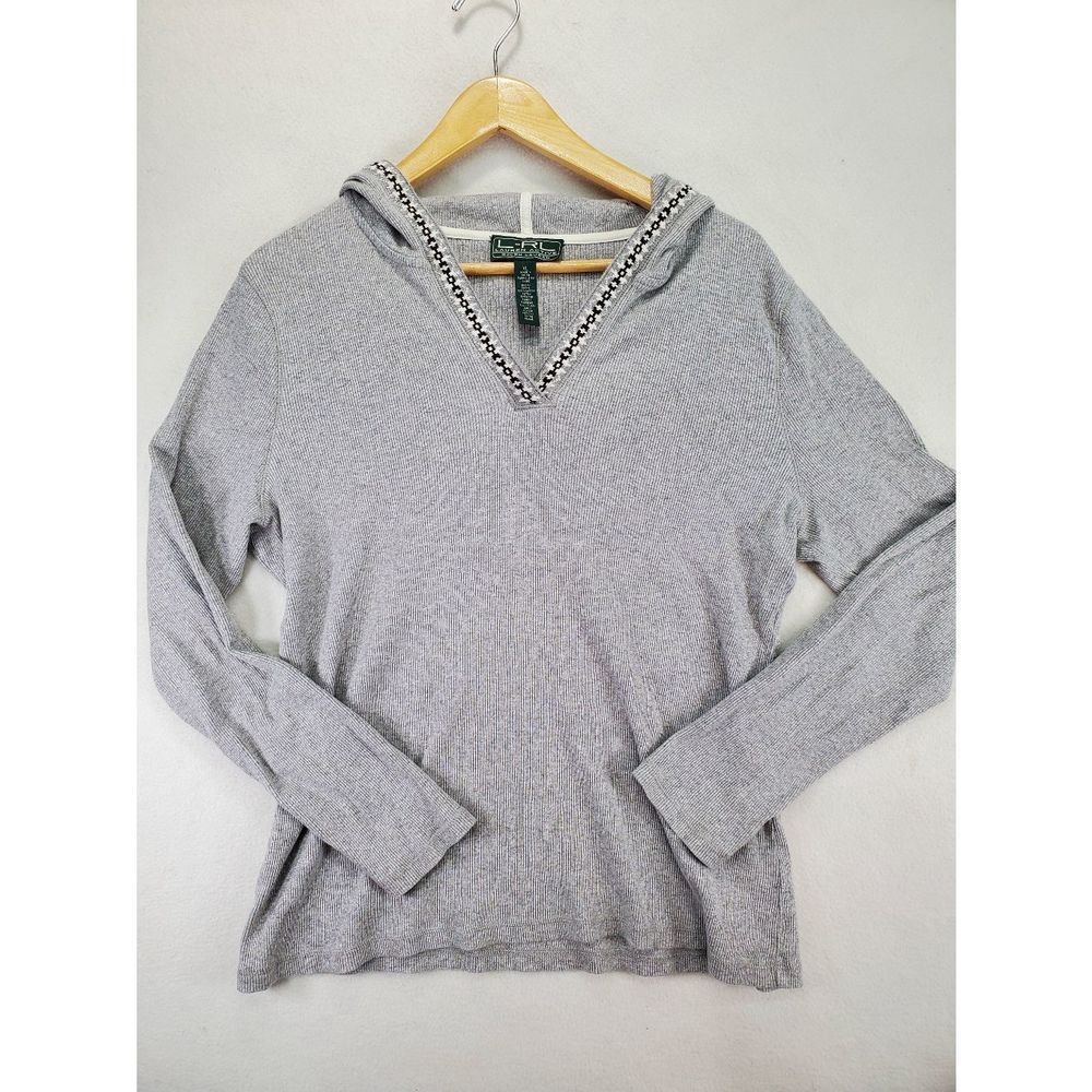 L-RL Ralph Lauren Active Women's Hooded Thermal Pullover Size XL